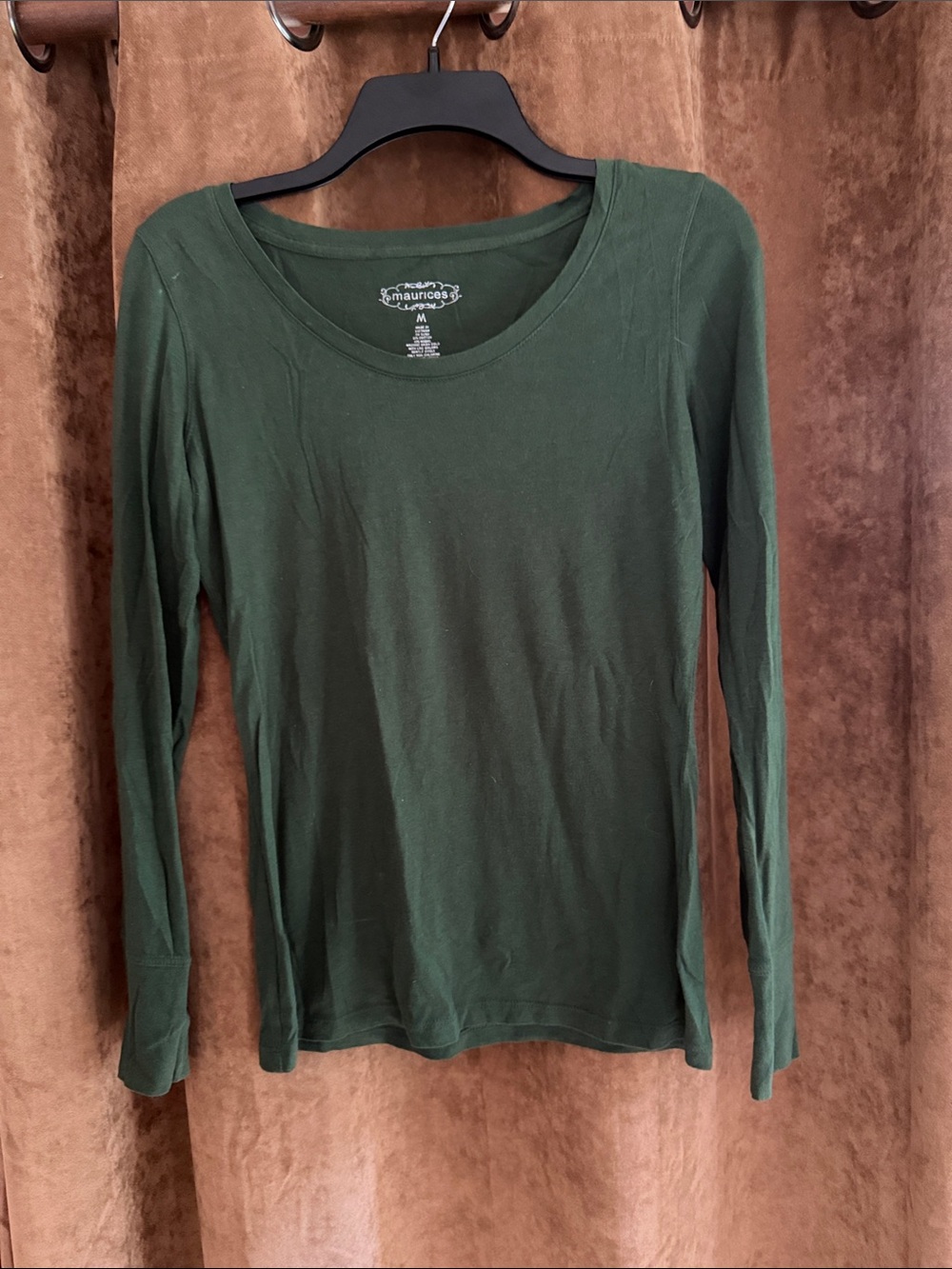 Maurice's Moss Green Long-Sleeve Scoop Neck Top - like new